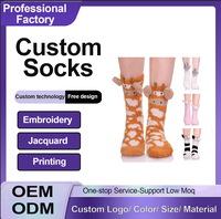 Chaussettes douces et moelleuses pour femmes et filles, chaussettes pantoufles 3D en forme d'animaux, chaussettes chaudes d'hiver, chaussettes en peluche confortables pour dormir