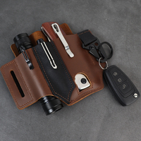 Pochette EDC, étui pour ceinture multi-outils, organisateur de ceinture EDC en cuir personnalisé pour lampe de poche, stylo et clip porte-clés
