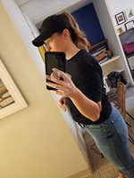 Gorra de béisbol unisex ajustable de 6 paneles con cola de caballo cruzada y moño alto, de secado rápido, 100% algodón, con bordado a mano y hebilla metálica.