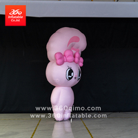 Modèle de dessin animé personnalisable mascotte adhésive structure d'étagère en métal avec personnage de lapin gonflable pour la publicité