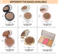 Poudre compacte pour le visage vegan OEM, marque privée, bronzer sans logo, palette de contour, fini mat, imperméable, longue tenue
