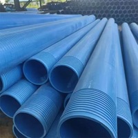 Tuyau de puits en PVC-U bleu fileté PN10 PN12.5 de 110mm, 125mm, 140mm, 160mm, 200mm, 225mm pour forage et irrigation