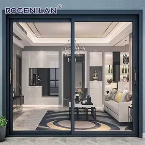 ROGENILAN-Ventanas de aluminio de alta calidad, eficiencia energética, doble vidrio templado, puertas corredizas de Tres rieles para patio - Product Image 1