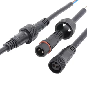 M14 cabo conector 2 pinos de iluminação, conector fêmea macho à prova d' água para tiras de led