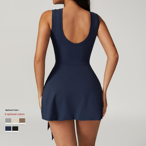 Jupe de tennis personnalisée Lanyu ensembles de fitness de gymnastique robe de sport serrée robe de fitness décontractée à bretelles amincissantes robe de tennis de yoga - Product Image 2