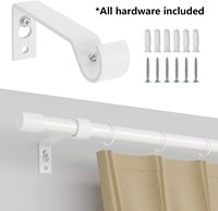Ensemble de tringles à rideaux en fer blanc robuste de 16 mm, tringle romaine à assembler avec embouts et supports en plastique, taille personnalisée, vente en gros