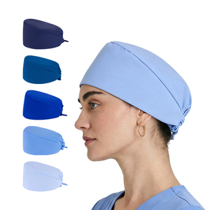 Chapeaux de bloc opératoire bleu ciel imprimés, élégants et adorables, avec motifs, à nouer, pour infirmières, usage hospitalier - Product Image 1