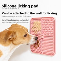 Tapis de léchage rectangulaire en silicone à ventouse pour chien, anti-étouffement, pour alimentation lente, avec grattoir de bol, en matériau de qualité alimentaire, pour l'exportation
