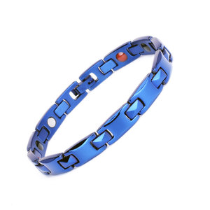 Pulsera de Cadena Magnética con <span class=keywords><strong>Iones</strong></span> <span class=keywords><strong>Negativos</strong></span> de Germanio, Bio Magnética, de Color Azul Clásico, Ajustable, <span class=keywords><strong>para</strong></span> la Salud - Product Image 2