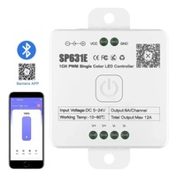 Contrôleur de bande LED à pixels PWM ESann Dimmer Remote SP630E, 4 zones, 2,4 GHz RF RGB CCT, 5V/12V/24V, bande COB, charge maximale 288W, 1 canal