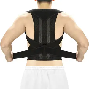 Zwart Neopreen Verstelbare Magnetische Therapie Wervelkolom Schouderbeugel Rugsteun Riem Houding Corrector Voor Mannen En Vrouwen