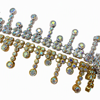 Frange de 9 m en strass de cristal AB irisé, perles durables et écologiques pour la couture, les vêtements, les loisirs créatifs et les accessoires