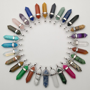 Collier <span class=keywords><strong>pendentif</strong></span> en <span class=keywords><strong>pierre</strong></span> <span class=keywords><strong>semi</strong></span>-<span class=keywords><strong>précieuse</strong></span> naturelle en vrac, quartz rose, cristal de guérison, point hexagonal - Product Image 1