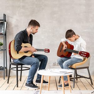 Classic Acoustic <b>Black</b> Travel Guitar With Transparent for Practice and Daily Use - Product Image 6