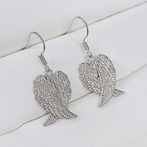 Orecchini pendenti a forma di cuore con ali d'angelo per donna, gioielli eleganti e romantici - Product Image 6