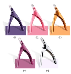 Venta caliente colorido cortaúñas postizas manicura abrazadera cortaúñas tipo especial U profesional Acero inoxidable acrílico cortaúñas - Product Image 4