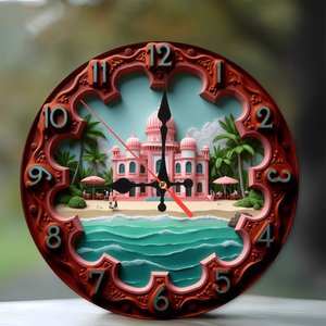 Orologio in Legno da 10 Pollici con <span class=keywords><strong>Motto</strong></span> di Viaggio 'L'Avventura Inizia' - Product Image 2