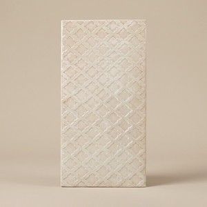 Piastrella Decorativa Camden 12x24 Pollici, Bianco Opaco con Motivo a Reticolo, Piastrella da Parete - Product Image 1