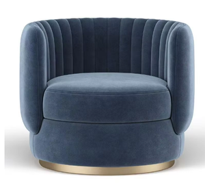 Sillón Giratorio Moderno y Cómodo de Alta Calidad, Base de Metal, Tapicería de Terciopelo, Sillón para Sala de Estar - Product Image 5