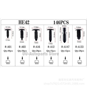 He42 146Pcs Universal Plastic Clips For <b>Car</b> <b>Interior</b> Trim Panel Repair Auto Fasteners - Product Image 2