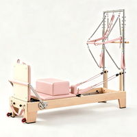 Reformer Pilates en érable avec tour, machine de Pilates en bois clair, équipement professionnel de studio, entraînement complet du corps, logo personnalisé