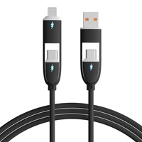 Pabrik langsung grosir empat dalam satu 6A Pd pengisian cepat kabel Data Android tipe-c untuk ponsel terbuat dari silikon