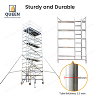 Échafaudage mobile en aluminium LYQUEEN, 6,98 m de hauteur, haute résistance, résistant à la corrosion, capacité de charge de 900 kg