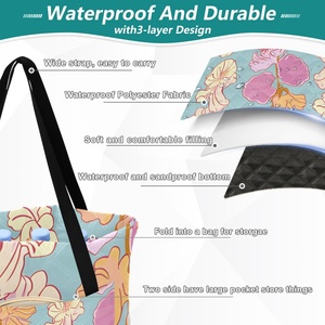 Outdoor Foldable Hawaiian Puakenikeni Print Waterproof Camping <b>Large</b> Size Picnic <b>Mat</b> with Handle Bag - Product Image 4