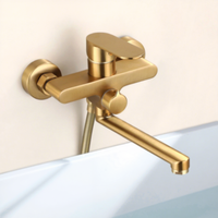 Robinet de douche mural pliable GEASAM en cuivre brossé avec poignée unique pour une douche simplifiée