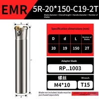 Zhizao Bang CNC Nose Milling Cutter Bar EMR/EMRW4R/EMRW5R/EMRW6R Pemotong Permukaan Datar Kasar Anti-Getaran 40CRMO 3-Flute Milling