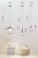 Suspension moderne réglable en fer avec poulie centrale E27 pour salle à manger, cuisine, café, avec température de couleur 3000K, 4000K, 6000K