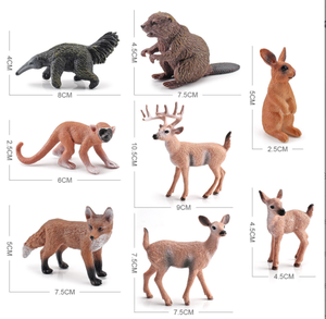 ของเล่นเด็กเพื่อการศึกษา ตุ๊กตาสัตว์ป่าขนาดเล็ก ทำจากพลาสติก รูปแบบกวาง สุนัขจิ้งจอก ช้าง ยีราฟ เสือ ม้าลาย สิงโต ของเล่นจำลองสัตว์ป่าในสวนสัตว์ รูปแบบสมจริง - Product Image 4