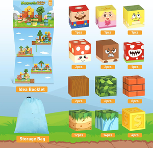 Ensemble de 100 blocs de construction magnétiques en PVC coloré - Cubes magnétiques certifiés EN71 pour les enfants de 4 à 14 ans pour un jeu créatif - Product Image 4