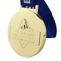 Fabricants de cadeaux douane vente en gros pas cher médaille d'or avec boîte d'emballage en cuir