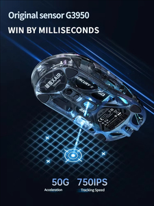 GravaStar Mercury X Air Dual 8KHz Tri-Mode Gaming <b>Mouse</b> Magnesium Alloy PAW3950 32000DPI RGB Hollow E-sports <b>Mice</b> - Product Image 4