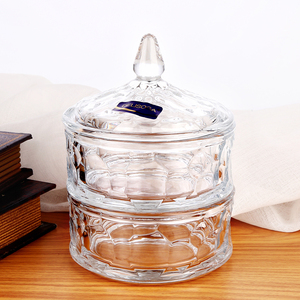 Barattolo per Caramelle in Vetro Doppio con Coperchio, Decorato a Martello, per Conservare Snack, Frutta Secca, <span class=keywords><strong>Zucchero</strong></span> <span class=keywords><strong>e</strong></span> Caffè - Product Image 5