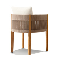 Ensemble de table à manger d'extérieur de luxe avec 8 chaises, mobilier de jardin, ensemble de table à manger en teck tressé résistant aux intempéries