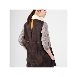 [Sum & Sim] Xuất Khẩu Cung cấp eo Sheer áo phụ nữ bán buôn chứng nhận Giá in bướm Rayon vest (màu xanh, nâu, Cầu vồng) - Product Image 4