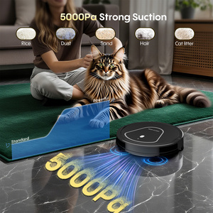 Aspiradora Robótica Bagotte 3 en 1 de 5000 Pa con Función de Limpieza en Seco y Húmedo, Recarga Automática, Diseño Antienredos, Uso Doméstico, Eliminación de Pelo de Mascotas - Product Image 2