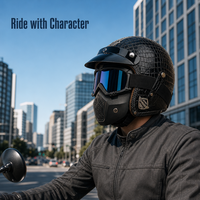 Casque de moto vintage tendance en ABS, homologué DOT, modulaire, rétro, ouvert, taille XL, pour les vendeurs FBA, livraison directe