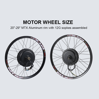 Kit de conversion de vélo électrique de haute qualité avec moteur à moyeu direct BLDC pour jantes MTX, 26'', 27.5'', 28'', 29'', 700C, 48V, 52V, 60V, 72V, 1000W-5000W
