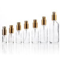 Flacon pulvérisateur en verre transparent, pulvérisateur à brouillard fin, or, 5ml, 10ml, 15ml, 20ml, 30ml, 50ml, 100ml