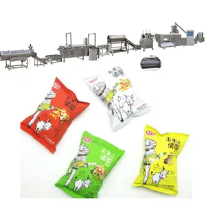 Automatic Corn Chips Machine Double Screw Extruder Nacho Chips Processing Line