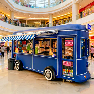 Chariot de restauration mobile classique rétro, qualité commerciale, style vintage, pour marché nocturne, stand de rue, café en plein air, entreprise de restauration - Product Image 4