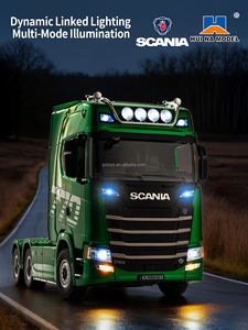 Huina 1501pro Green <span class=keywords><strong>Scania</strong></span> con Licencia Oficial 770S V8 1/18 Camión Tractor <span class=keywords><strong>RC</strong></span> de Aleación 25CH 2.4G 6WD Modelo de Remolque de Ingeniería con Luces - Product Image 5