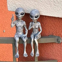 Décoration d'intérieur, artisanat en résine, modèle d'extraterrestre, statue d'extraterrestre en résine amusante, décoration de jardin et de maison, artisanat de jardin, ensembles cadeaux