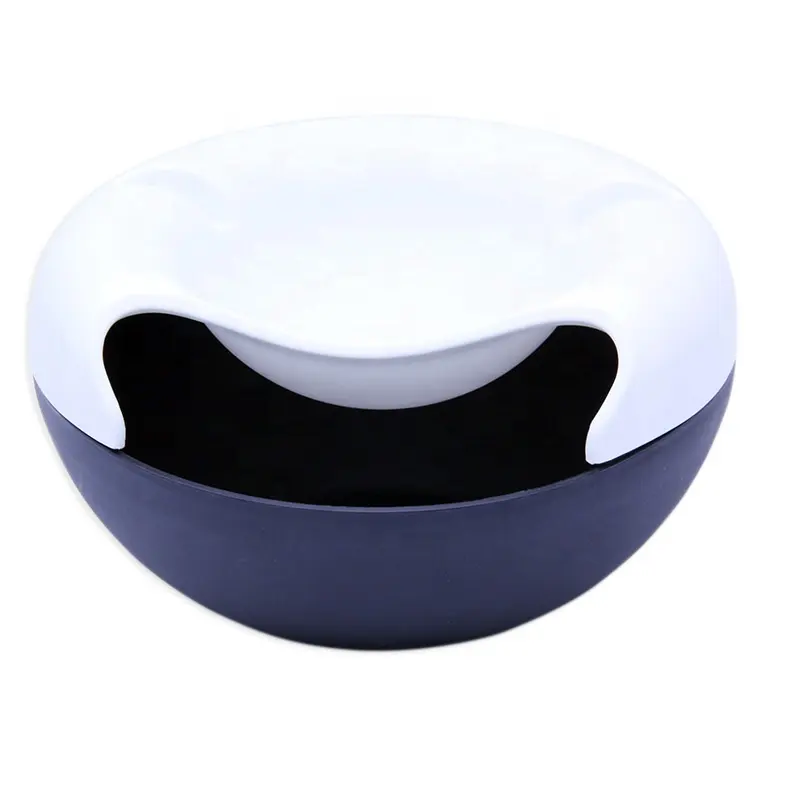 Double-Layer Snacks Candy Sweets Peanuts Storage Box Fruit Melon Seeds Plate Bowl Dish Phone Holder