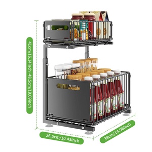 Organiseurs de <span class=keywords><strong>rangement</strong></span> multi-usages en forme de L, organisateurs de placards coulissants <span class=keywords><strong>sous</strong></span> l'évier et rangements pour salle de bain et cuisine - Product Image 5