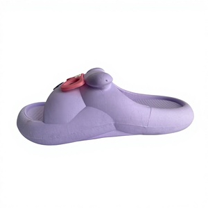 Pantuflas Moradas con Punta Cerrada y Decoración de Lazo, Suela Acolchada de EVA, para Todas las Estaciones, Uso en el Hogar - Product Image 5