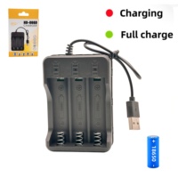 Cargador de Baterías Inteligente USB de 3 Ranuras para 18650, Carga Rápida, Indicador LED Independiente, Apagado Automático al Llenarse